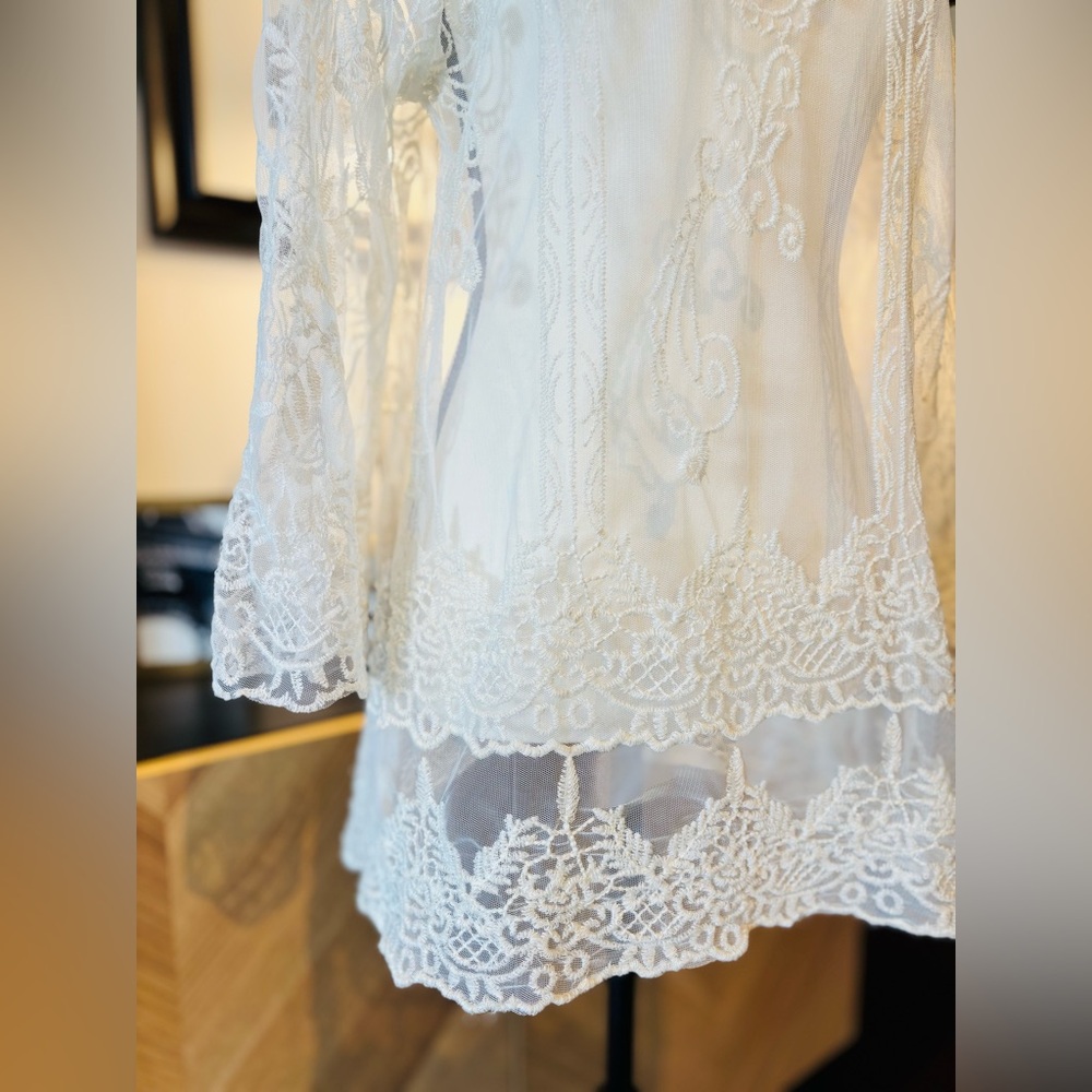 DEX Lace Blouse sz L - Picture 9 of 13